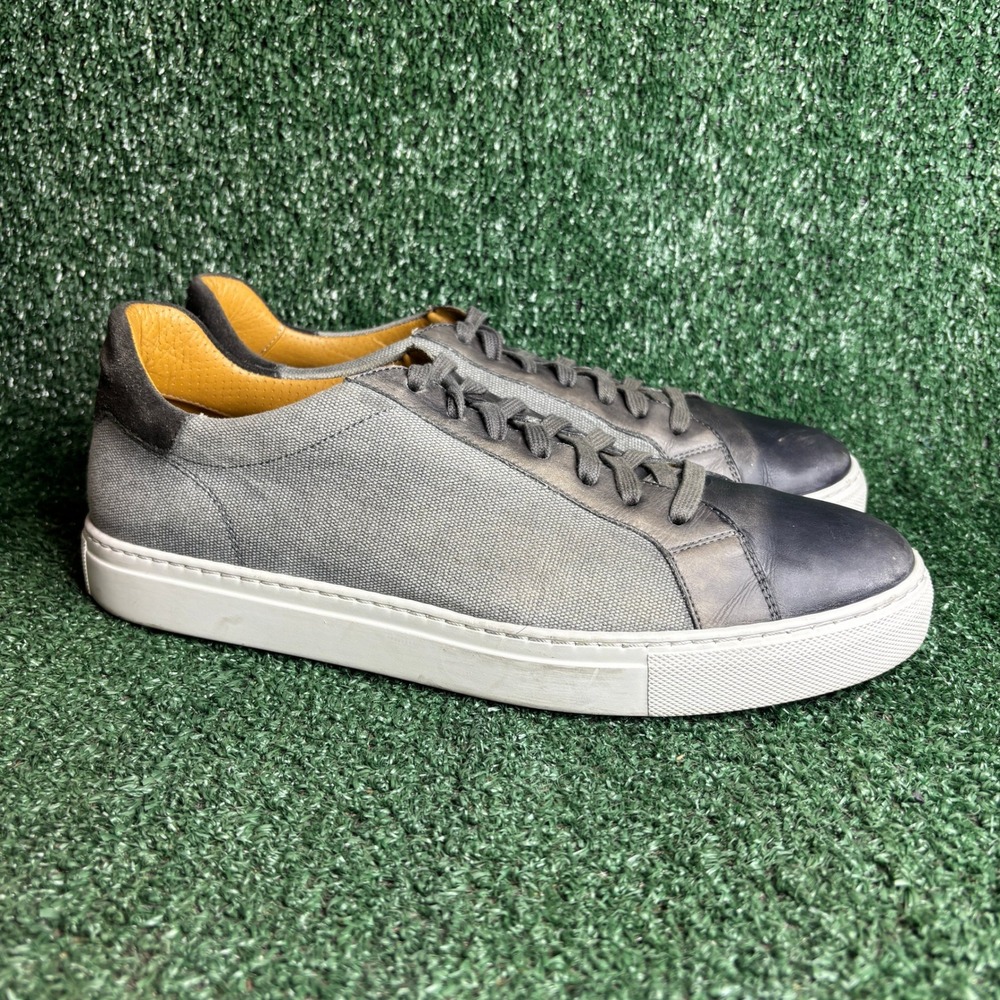 Magnanni Saks Fifth Avenue Canvas Leather Casual Minimalist Sneaker Grey Mens 11